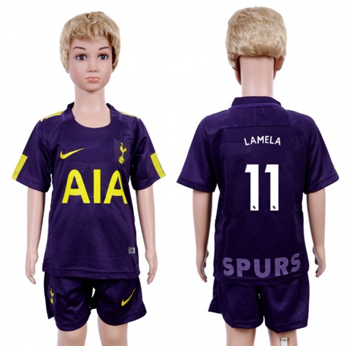 Tottenham Hotspur #11 Lamela Sec Away Kid Soccer Club Jersey - Click Image to Close